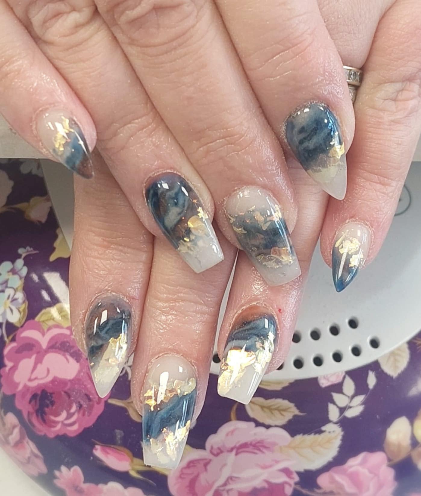 Marble gold leaf